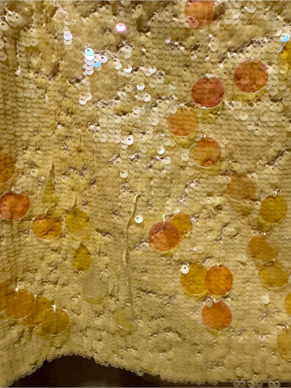 Danielle Guizio Yellow Sequin Mini Skirt with Iridescent Paillettes - Picture 2 of 5